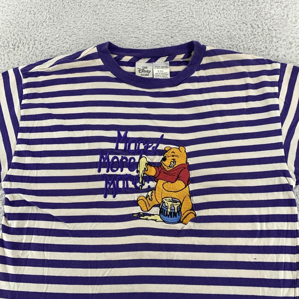 Vintage Disney Winnie The Pooh Shirt Mens‎ Medium Striped More Hunny Cartoon 90s